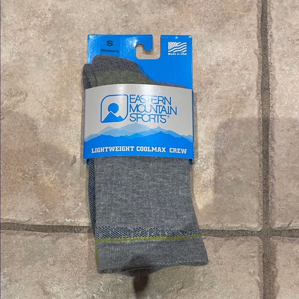 Eastern Mountain Sports Coolmax Gray Crew Socks Women's Small